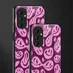 acid smiles grape edition back phone cover | glass case for samsung galaxy a14 5g