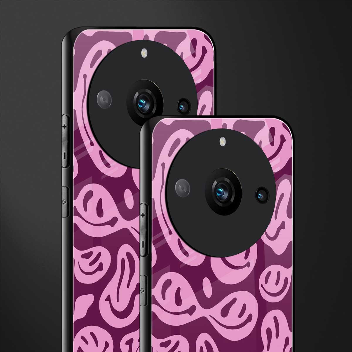 acid smiles grape edition back phone cover | glass case for realme 11 pro 5g