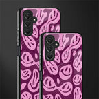 acid smiles grape edition back phone cover | glass case for samsun galaxy a24 4g