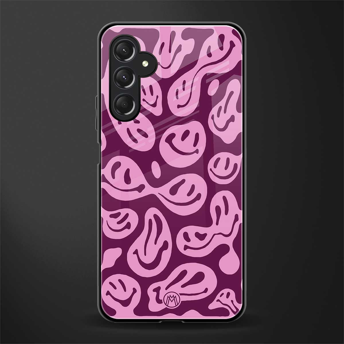 acid smiles grape edition back phone cover | glass case for samsun galaxy a24 4g
