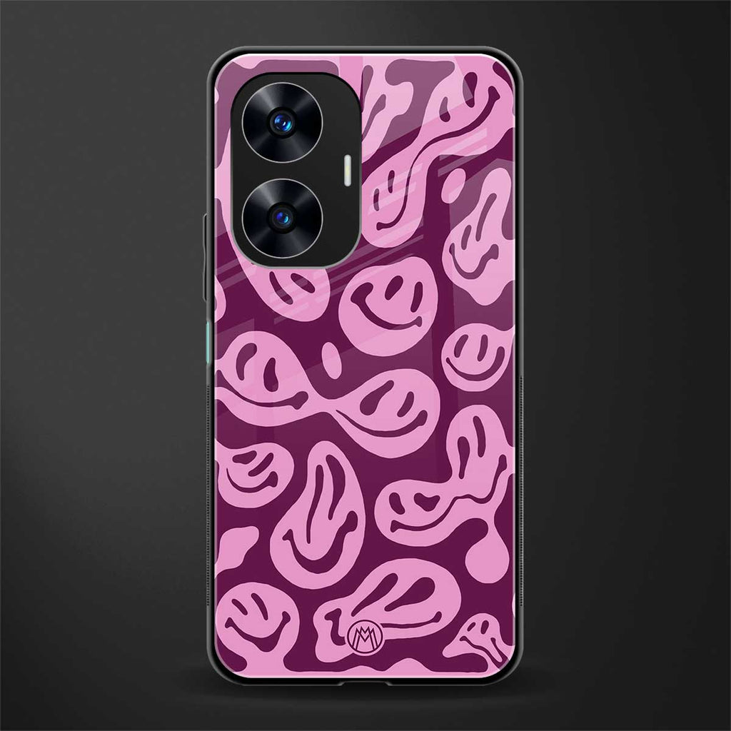 acid smiles grape edition back phone cover | glass case for realme c55