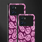 acid smiles grape edition back phone cover | glass case for iQOO 9 Pro