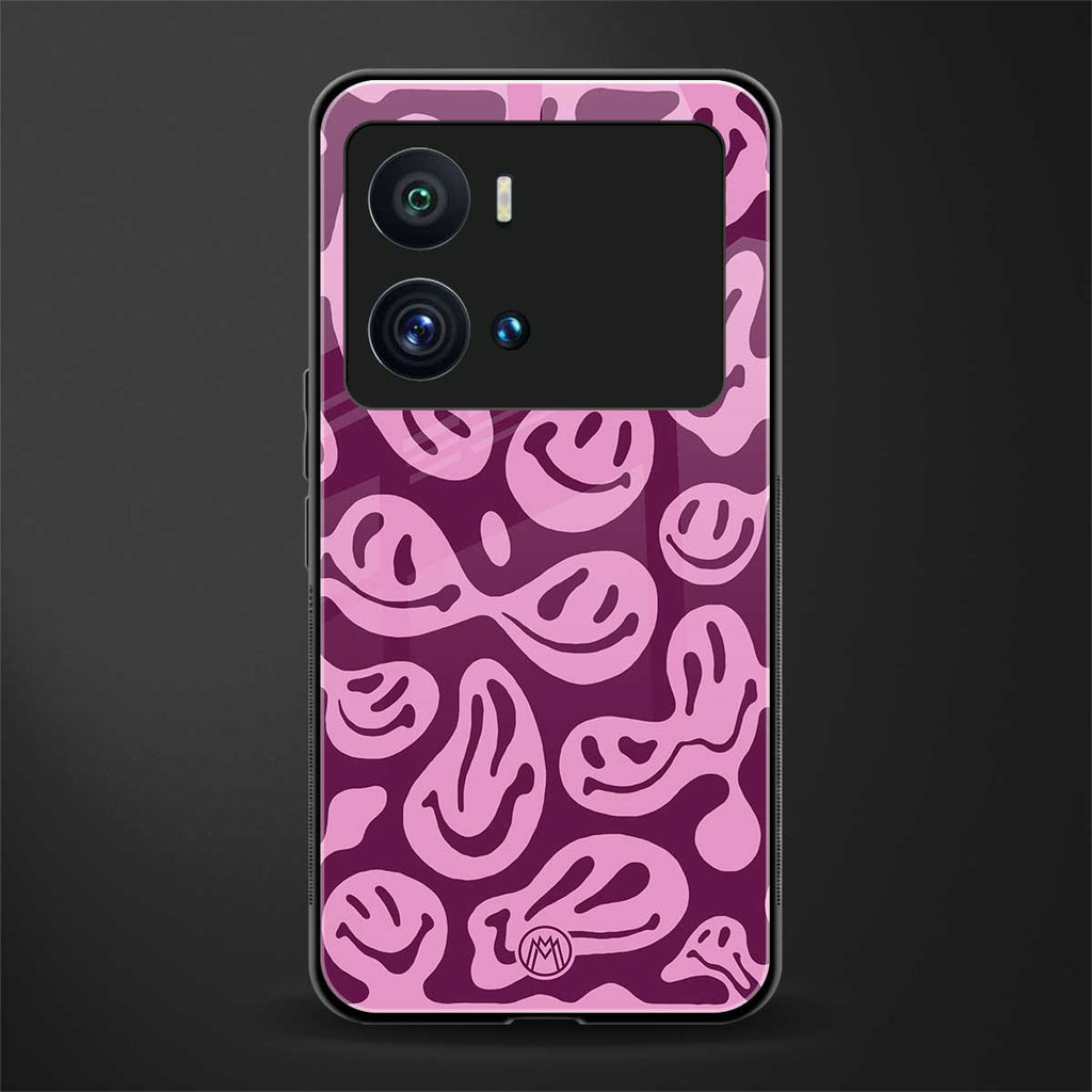 acid smiles grape edition back phone cover | glass case for iQOO 9 Pro