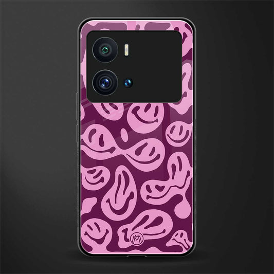acid smiles grape edition back phone cover | glass case for iQOO 9 Pro