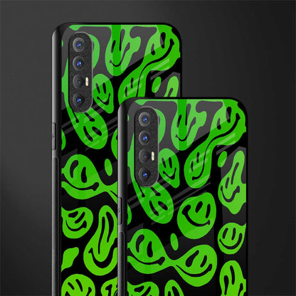 acid smiles neon green glass case for oppo reno 3 pro image-2