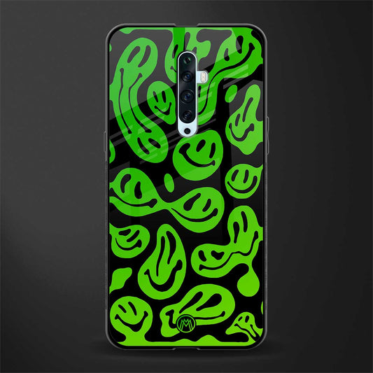acid smiles neon green glass case for oppo reno 2z image