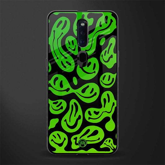 acid smiles neon green glass case for oppo f11 pro image