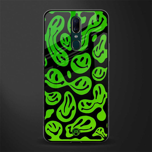 acid smiles neon green glass case for oppo a9 image