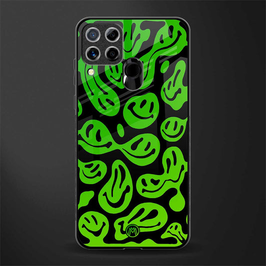 acid smiles neon green glass case for realme c15 image