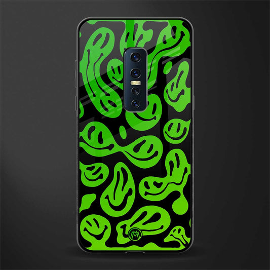 acid smiles neon green glass case for vivo v17 pro image