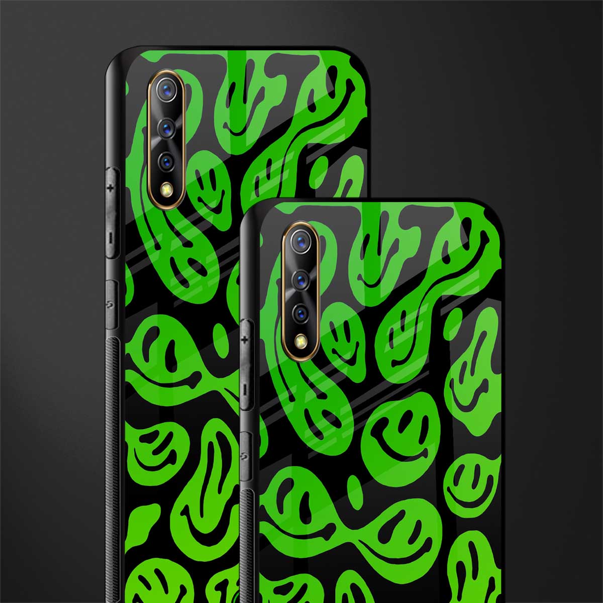 acid smiles neon green glass case for vivo z1x image-2