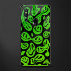 acid smiles neon green glass case for vivo v15 image