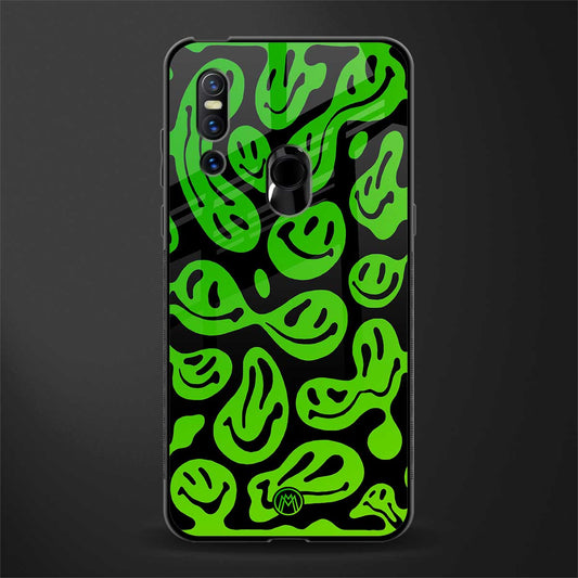 acid smiles neon green glass case for vivo v15 image