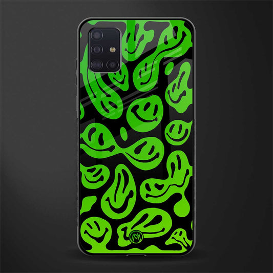 acid smiles neon green glass case for samsung galaxy a71 image