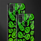 acid smiles neon green glass case for samsung galaxy m21 image-2