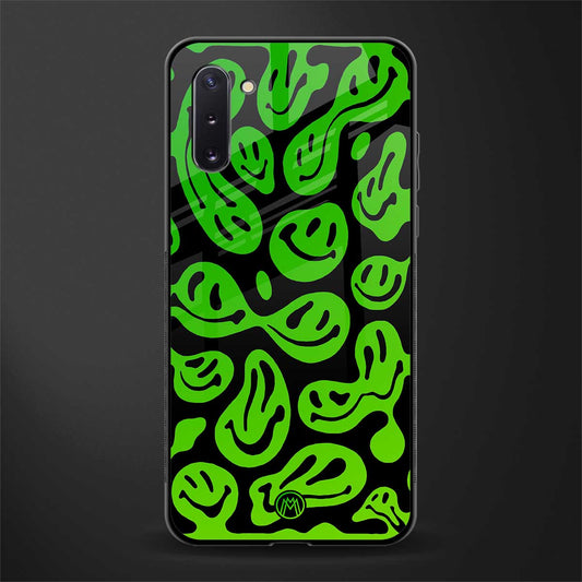 acid smiles neon green glass case for samsung galaxy note 10 image