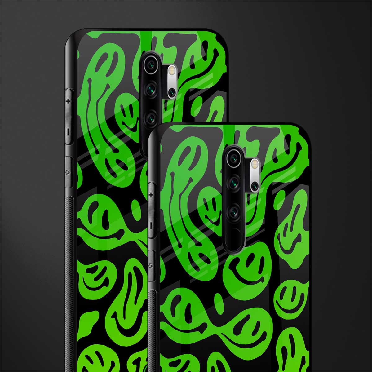 acid smiles neon green glass case for redmi note 8 pro image-2
