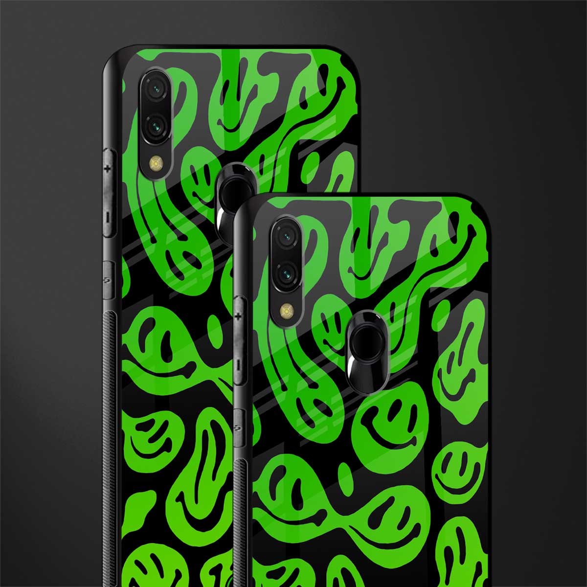 acid smiles neon green glass case for redmi 7redmi y3 image-2