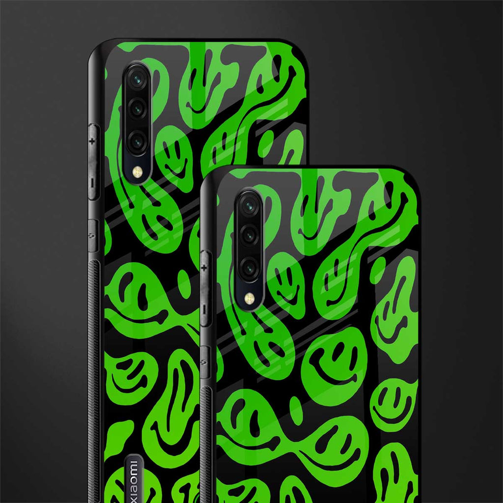 acid smiles neon green glass case for mi a3 redmi a3 image-2