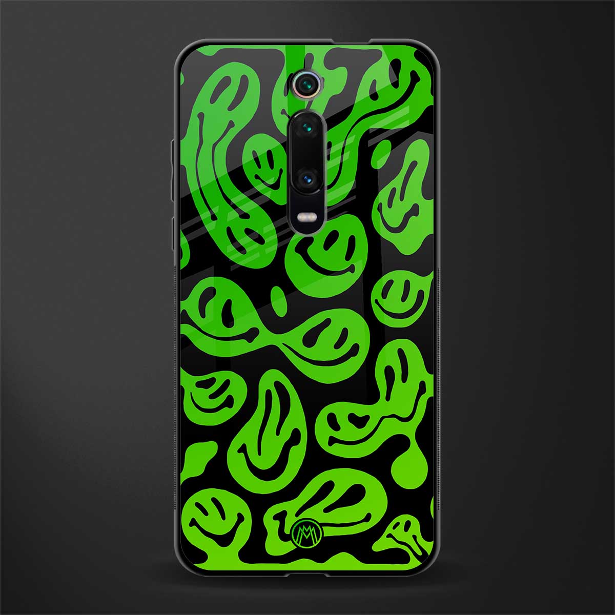 acid smiles neon green glass case for redmi k20 image