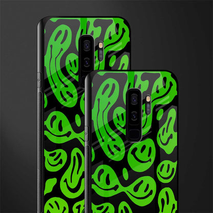 acid smiles neon green glass case for samsung galaxy s9 plus image-2