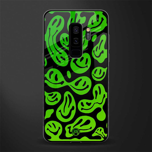 acid smiles neon green glass case for samsung galaxy s9 plus image