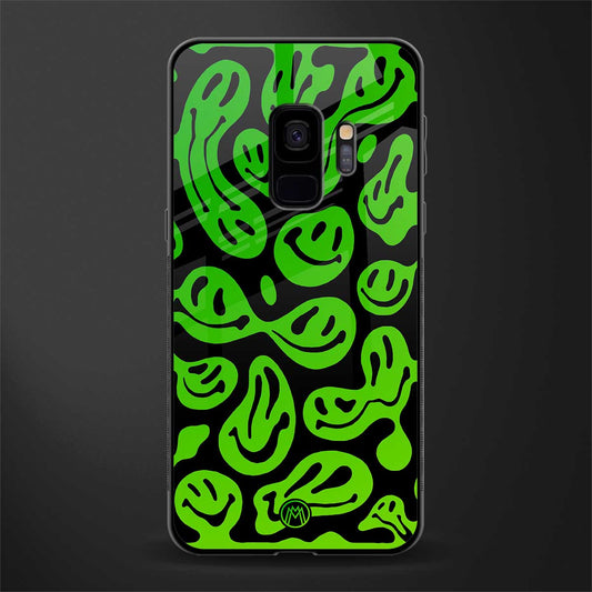 acid smiles neon green glass case for samsung galaxy s9 image