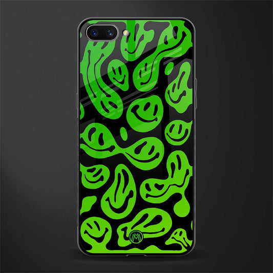 acid smiles neon green glass case for oppo a3s image