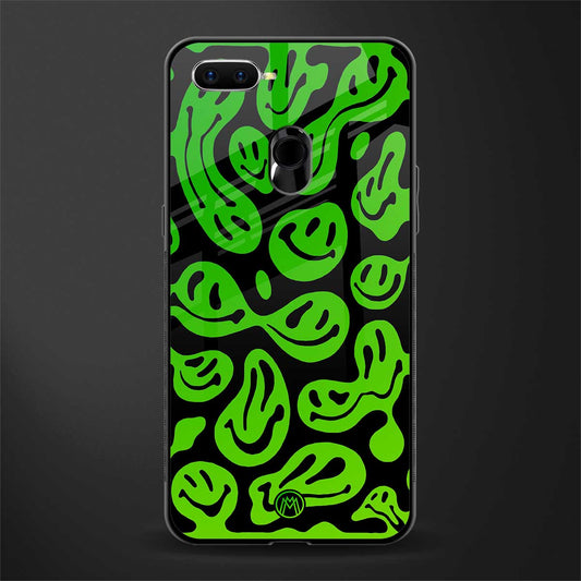 acid smiles neon green glass case for oppo a5s image