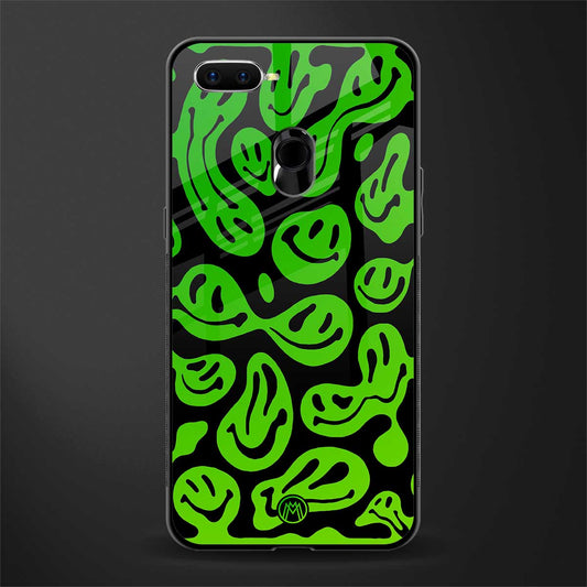 acid smiles neon green glass case for oppo a11k image