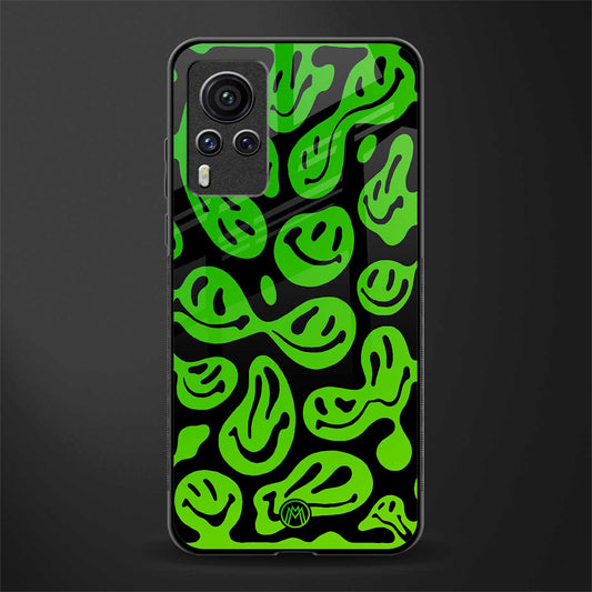 acid smiles neon green glass case for vivo x60 pro image