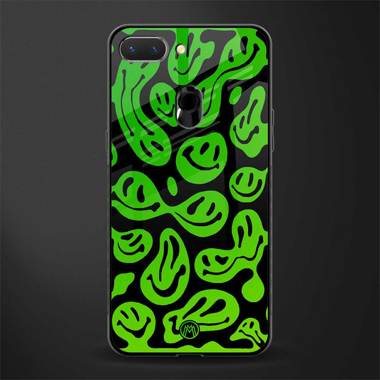 acid smiles neon green glass case for oppo a5 image