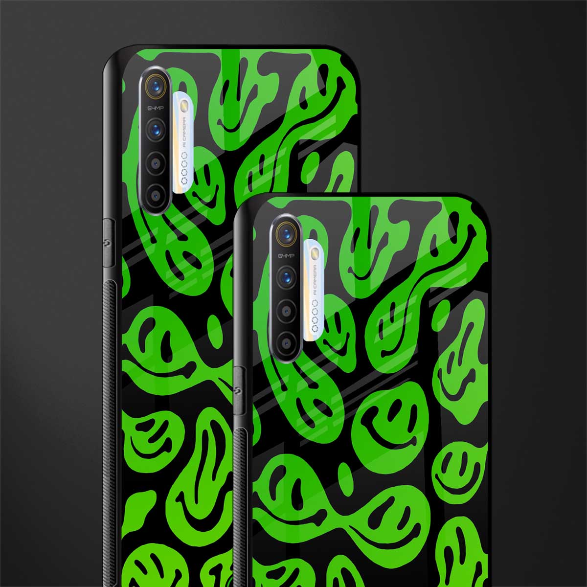 acid smiles neon green glass case for realme xt image-2