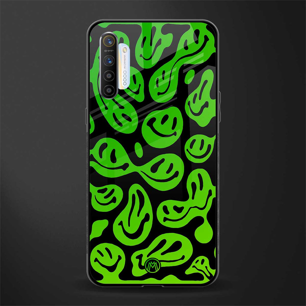acid smiles neon green glass case for realme xt image