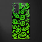 acid smiles neon green glass case for vivo v19 image