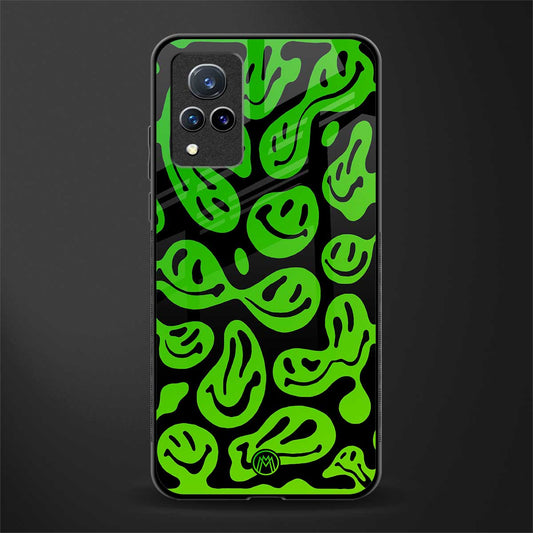 acid smiles neon green glass case for vivo v21 5g image