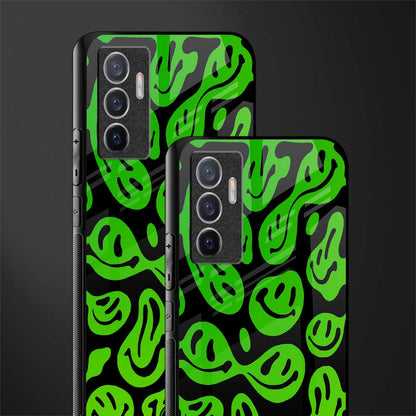 acid smiles neon green glass case for vivo v23e image-2