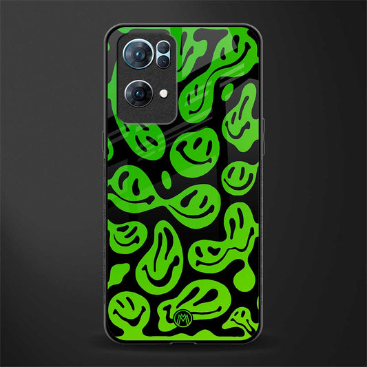 acid smiles neon green glass case for oppo reno7 pro 5g image