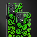 acid smiles neon green back phone cover | glass case for realme 9 pro 5g