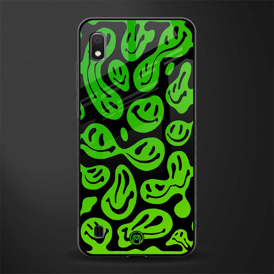 acid smiles neon green glass case for samsung galaxy a10 image