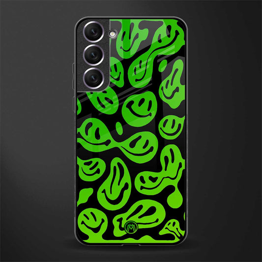 acid smiles neon green glass case for samsung galaxy s21 image