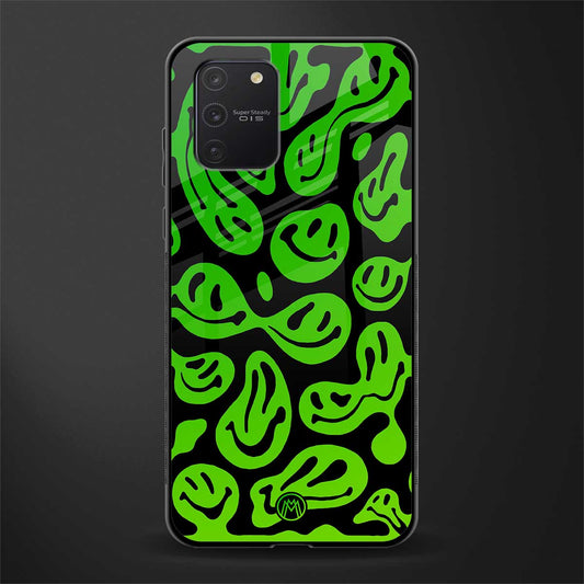 acid smiles neon green glass case for samsung galaxy a91 image