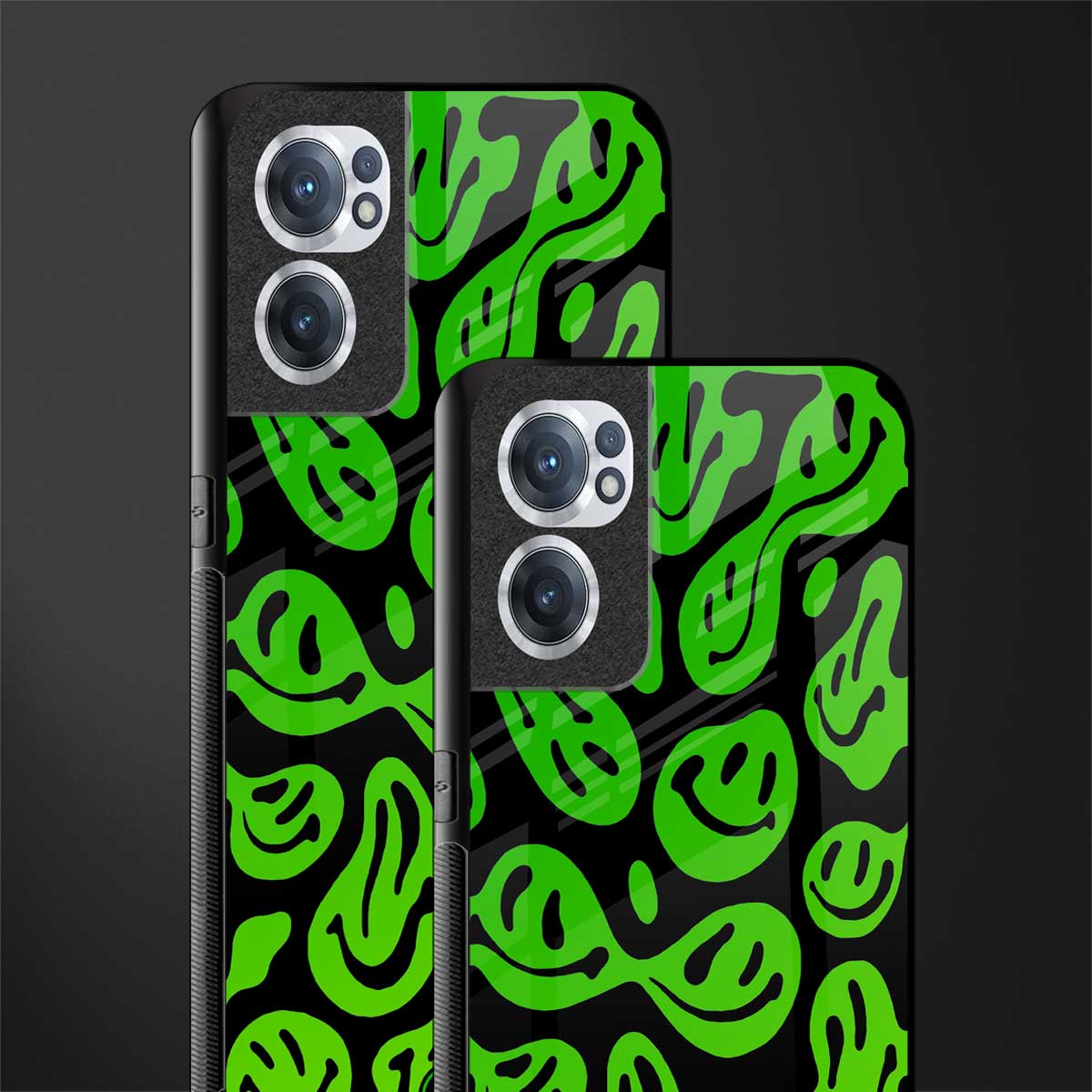 acid smiles neon green glass case for oneplus nord ce 2 5g image-2