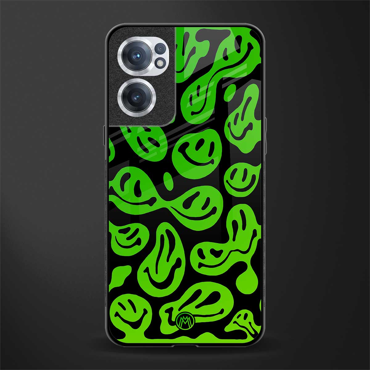 acid smiles neon green glass case for oneplus nord ce 2 5g image