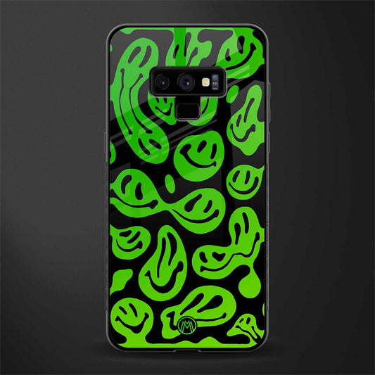 acid smiles neon green glass case for samsung galaxy note 9 image