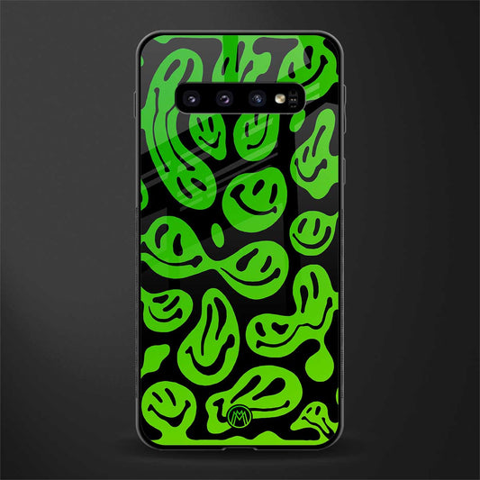 acid smiles neon green glass case for samsung galaxy s10 image