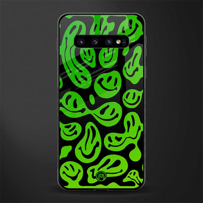 acid smiles neon green glass case for samsung galaxy s10 image