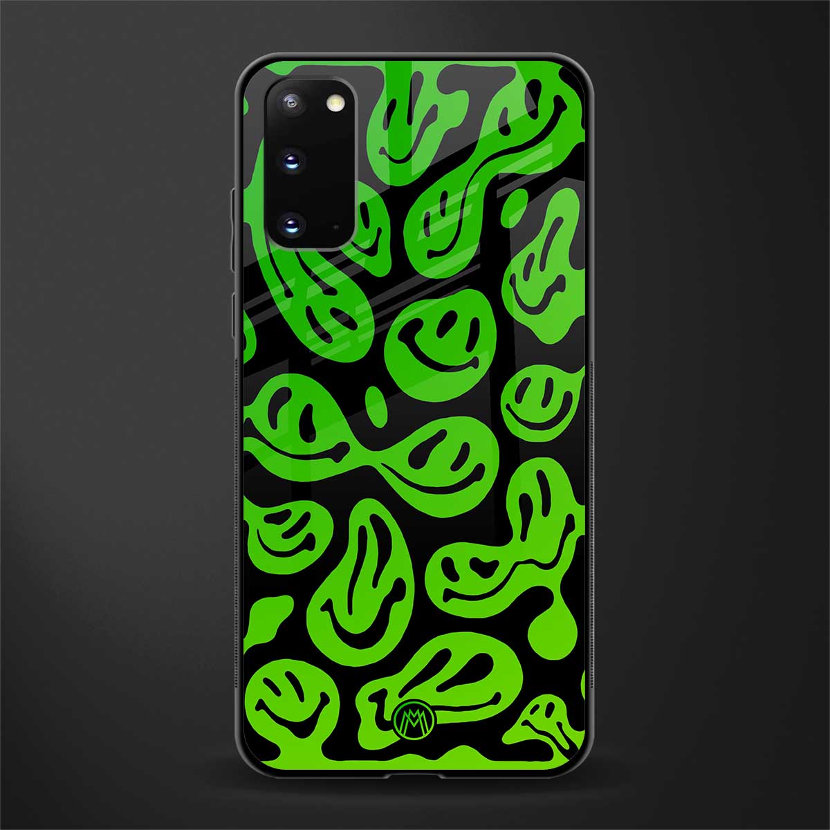 acid smiles neon green glass case for samsung galaxy s20 image