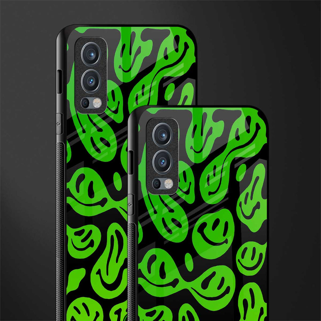 acid smiles neon green glass case for oneplus nord 2 5g image-2