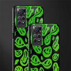 acid smiles neon green glass case for redmi note 11s image-2